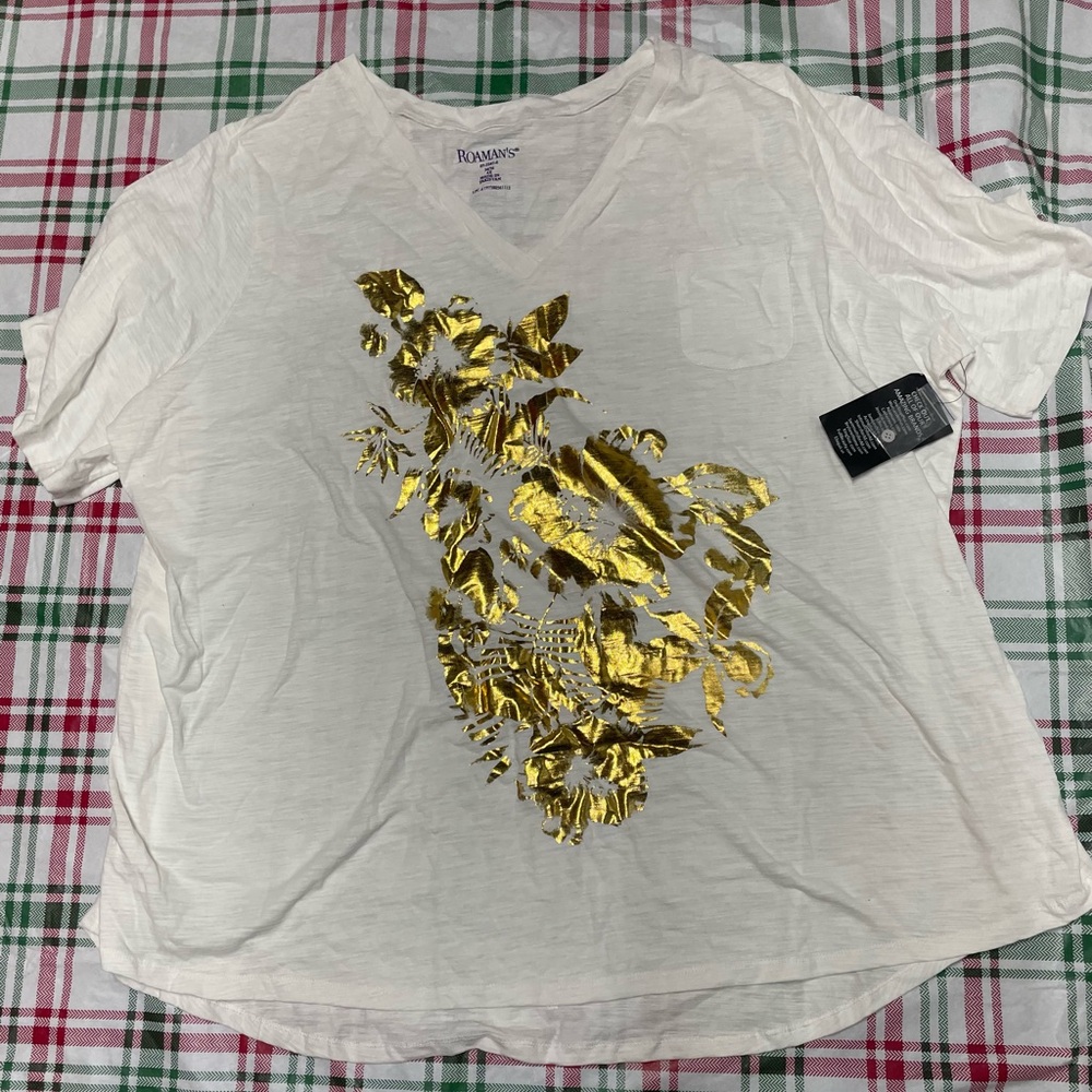 Roaman’s Women’s Plus Size Shirt White Size 4x New